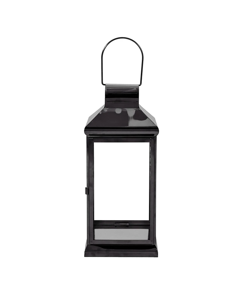 Simplie Fun Minimalist Modern Lantern with Tapered Design and Tempered Glass