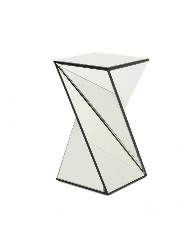 Simplie Fun Geometric Mirrored Side Table A Bold Focal Point for Modern Interiors