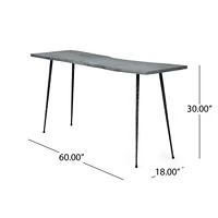 Streamdale Furniture Modern Industrial Acacia Wood Console Table with Live Edge