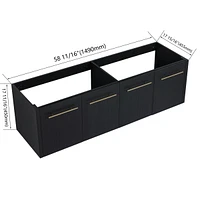 60 Inch Wall-mounted Bathroom Vanity (Only the Cabinet Body, No Top Sink