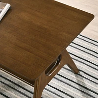 Mid-Century Modern Wood End Table with Shelf