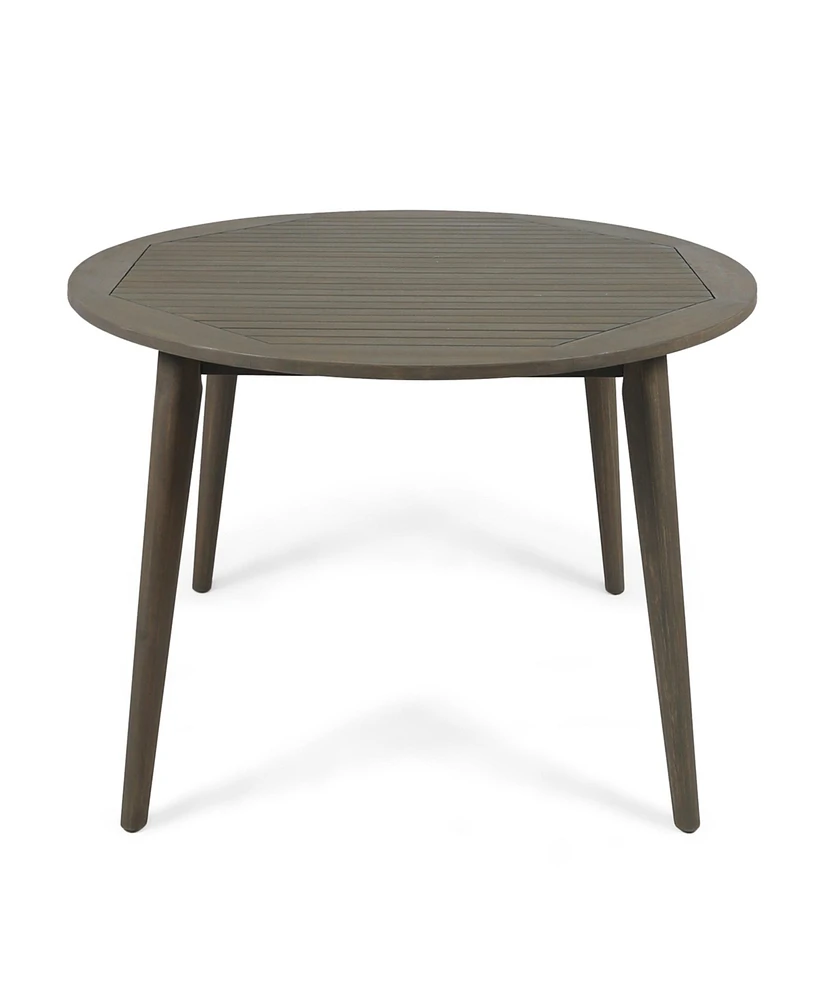 Simplie Fun Sleek Acacia Wood Dining Table for Outdoor Spaces