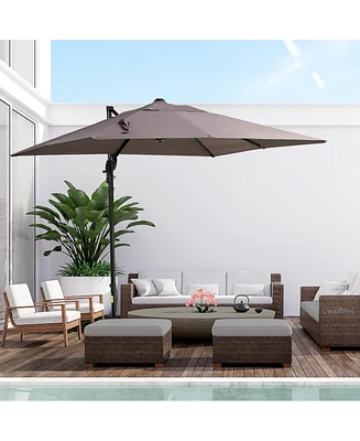 Streamdale Furniture Spacious Cantilever Umbrella with Adjustable Shade, 8x8ft Canopy