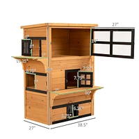 Streamdale Furniture Deluxe Cat House with Multi-Level Fun Entrances