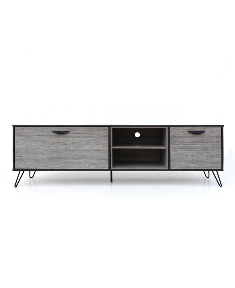 Streamdale Furniture Modern Industrial Tv Stand with Storage and Hairpin Legs