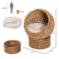 Streamdale Furniture Cozy Cats' Egg Hideaway Rotating Basket, Soft Cushion, Raised Design