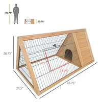 Streamdale Furniture Compact Triangular Rabbit Hutch with Indoor/Outdoor Areas