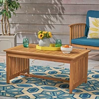 Simplie Fun Acacia Wood Coffee Table with Brown Patina Finish