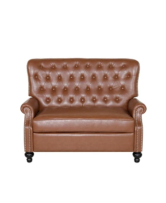 Simplie Fun Luxurious Oversized Push-Back Recliner with Contemporary Button Tufted Design