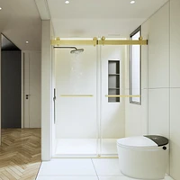 AdjustableSemi-Frameless Shower Door with Double Bypassing Sliding System for Easy Access