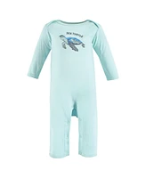 Touched by Nature Baby Boys Organic Cotton Coveralls, Endangered Sea Turtle