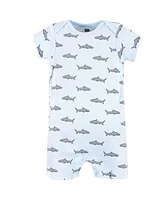 Hudson Baby Baby Boys Hudson Cotton Rompers, Shark