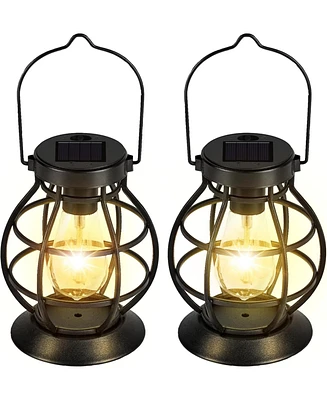 Maggift 2 Pack Solar Led Lantern Outdoor Waterproof Garden Decorations