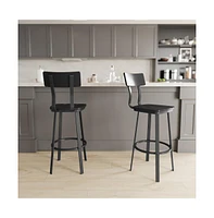 Restaurant Barstool With Wood Seat & Back And Powder Coat Frame