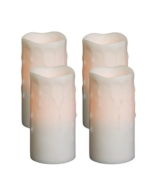 Slickblue Led Dripping Wax Pillar Candles with Remote (Set of