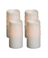 Slickblue Led Dripping Wax Pillar Candles with Remote (Set of