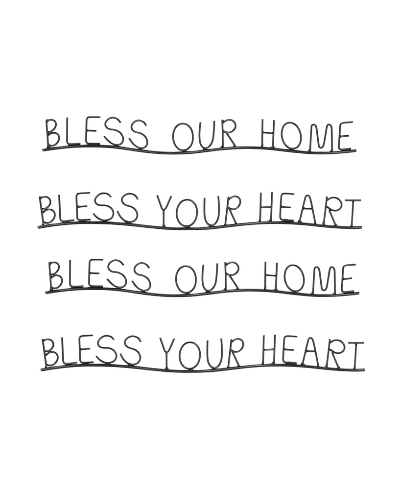 Slickblue Bless Our Home and Heart Sentiment Decor (Set of 4)