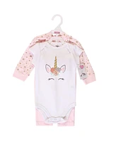 Little Treasure Baby Girls Treasure Baby Hoodie, Bodysuit or Tee Top, and Pant Set, Unicorn Baby