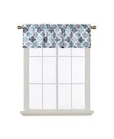 Caromio Quatrefoil Printed Cotton Blend Kitchen Valance Curtain, 56"x 15"