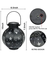 Maggift 2-Pack Solar Lantern Outdoor Waterproof Christmas Halloween Decor