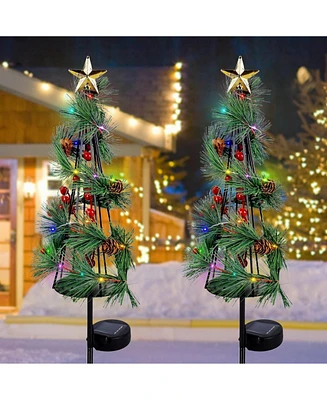 Maggift Christmas Solar Tree Stake Lights