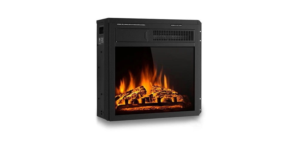 Slickblue 18 Inch Electric Fireplace Insert with Log and Remote Control