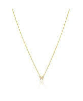 Etoielle Yellow Gold Tone Cz Dainty Butterfly Necklace