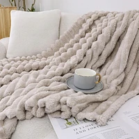 Kate Aurora Modern Lux Ultra Soft & Plush Ribbed Accent Throw Blanket - 50 in. W x 60 L Navy