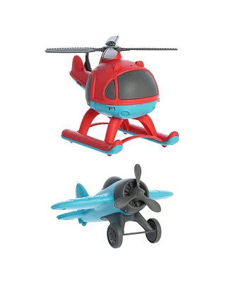 Aurora Toys Medium Plane & Helicopter Wheatley Versatile Toys Blue 10"