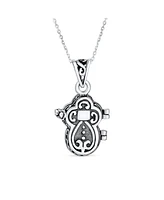 Bling Jewelry Religious Christian Cross Shape Prayer Box Locket Memorial Momenta Holder Necklace For Women Sterling Silver Pendant