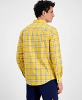 Club Room Men's Caro Plaid Cotton Shirt, Created for Macy's