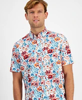 Club Room Men's Cala Regular-Fit Stretch Floral Button-Down Poplin Shirt, Created for Macy's