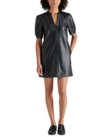 Steve Madden Women's Jane Puff-Sleeve Faux-Leather Dress