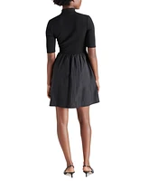 Steve Madden Women's Berlina Mixed-Media Fit & Flare Dress