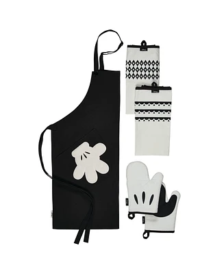 Disney Cotton 5-Piece Oven Mitt Set,White