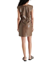 Steve Madden Women's Belen Faux-Leather Cap-Sleeve Dress