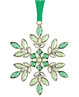 Swarovski Green Crystal Hanging Snowflake Ornament