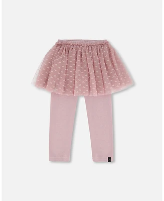 Deux par Baby Girls Leggings With Tulle Skirt Lilac