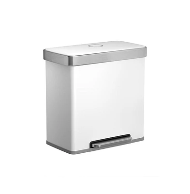 Slickblue 16 Gallon(2 X 8 Gallon) Dual Compartment Garbage Trash Can