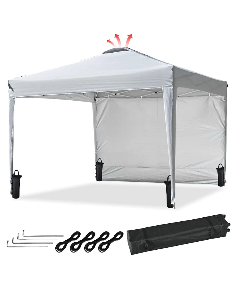 Yescom InstaHibit 10x10 Ft Pop Up Canopy with Sidewall & Bag Party Tent Outdoor Shelter