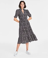 On 34th Women's Printed Tiered Midi Dresss, Created for Macy's