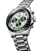 Longines Men's Swiss Automatic Chronograph Conquest Stainless Steel Bracelet Watch 42mm