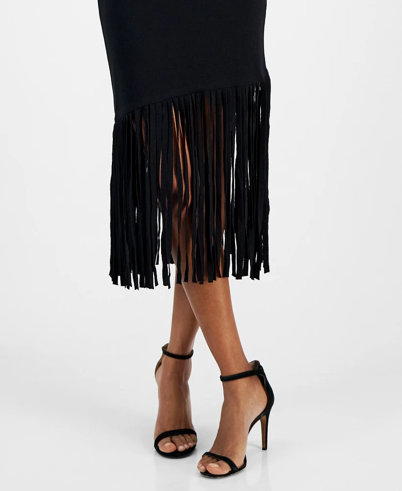 Anne Klein Women's Fringe A-Line Dress