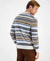 Club Room Men's Stripe Merino Crewneck Sweater, Created for Macy's