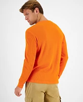 Club Room Men's Thermal Long-Sleeve Ribbed Crewneck Sweater, Created for Macy's