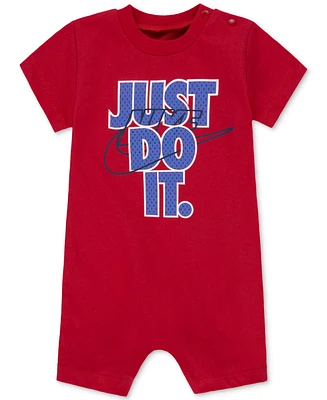 Nike Baby Boy's Mesh Fill Logo Patterned Romper