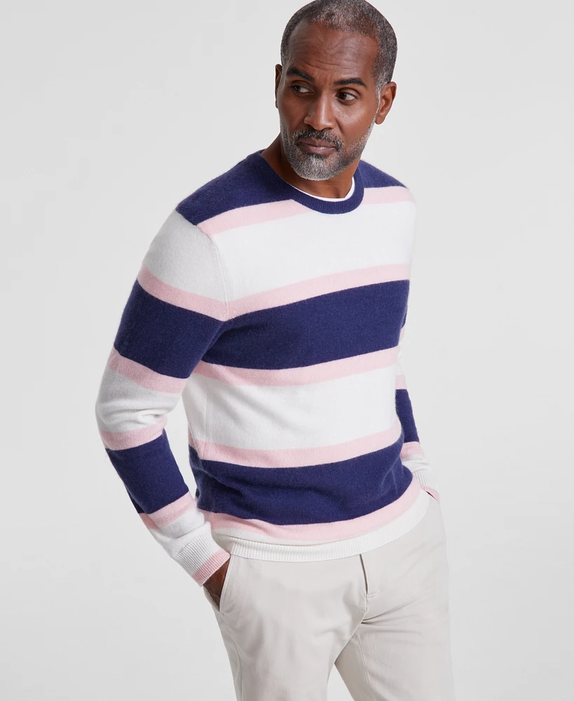 Club Room Men's Printed Stripe Cashmere Sweater, Created for Macy's