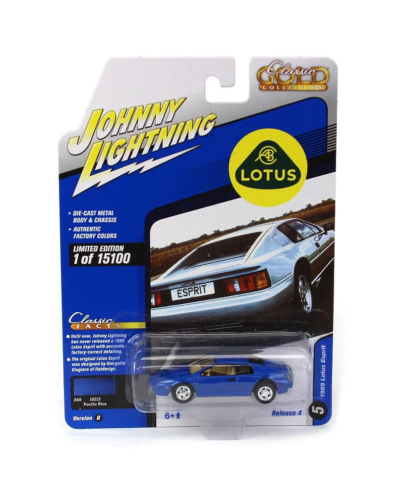 Johnny Lightning 1/64 1989 Lotus Espirit (Blue), Classic Gold 2021