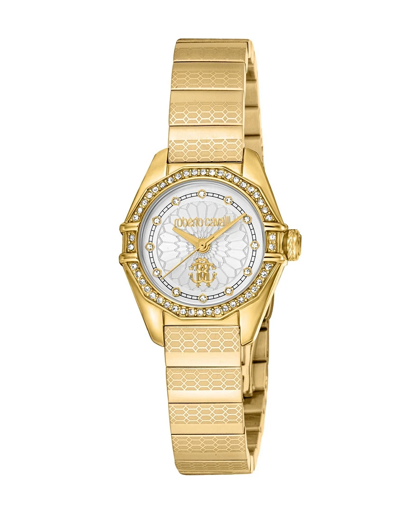 Roberto Cavalli Women's Quartz Gold-tone Stainless Steel Watch 26mm