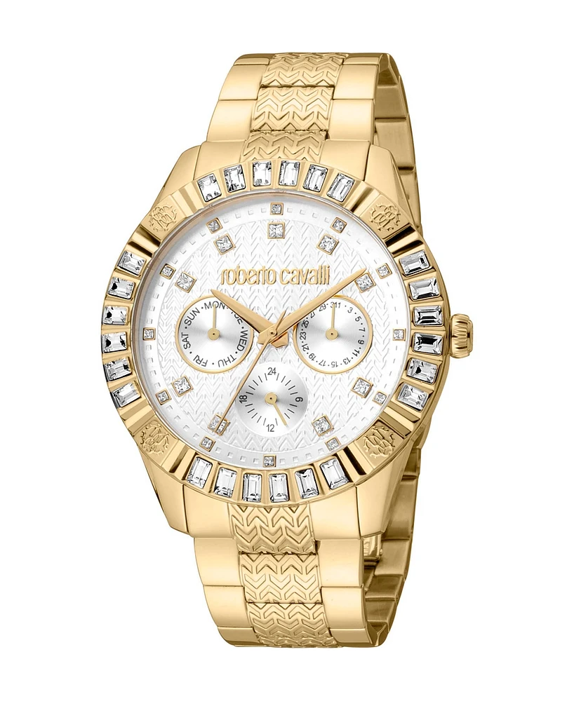 Roberto Cavalli Women's Quartz Gold-tone Stainless Steel Watch 40mm